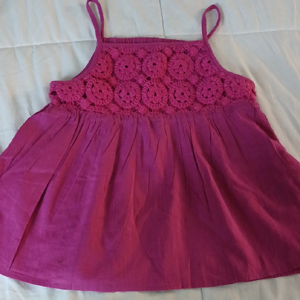 Pink Crochet Kids Top